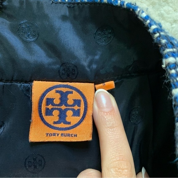 Tory Burch Tweed Darren Skirt in‎ Normandy Blue sz 4 - Picture 3 of 4